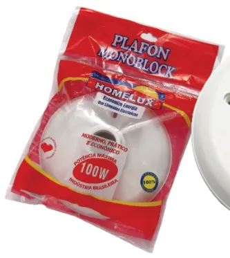 Plafon Monoblock Click NY/PP E-27 Antivibratório — Homelux